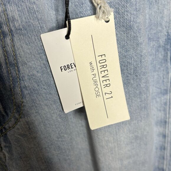 Forever 21  Wide Leg High Rise Light Wash Jeans Womens Size 29 NWT New - Picture 3 of 8